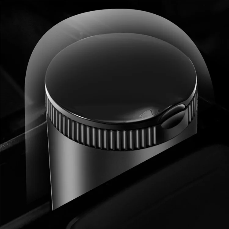 Cenicero de Coche con Luz LED de Aleación de Aluminio con Tapa - Negro