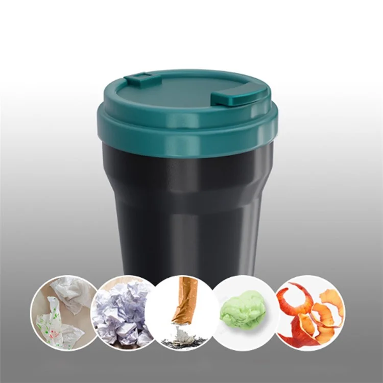CARFU AC-802 ABS Car Ashtray with Lid Vehicle Interior Garbage Can Ashtray - Green