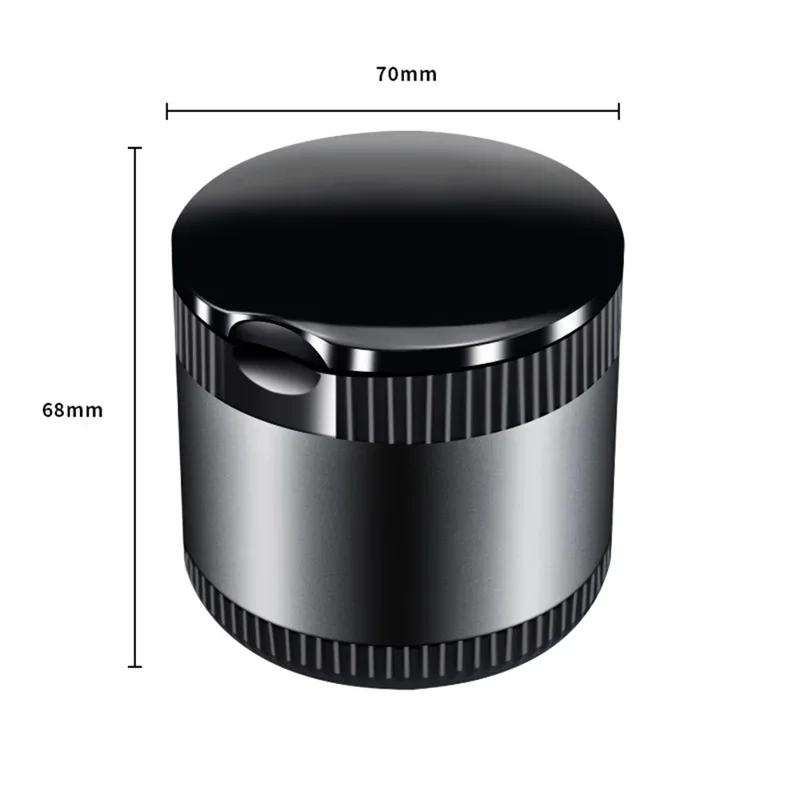 Cenicero de metal para coche creativo con luz de noche LED, resistente a altas temperaturas con soporte para cigarrillos - Negro