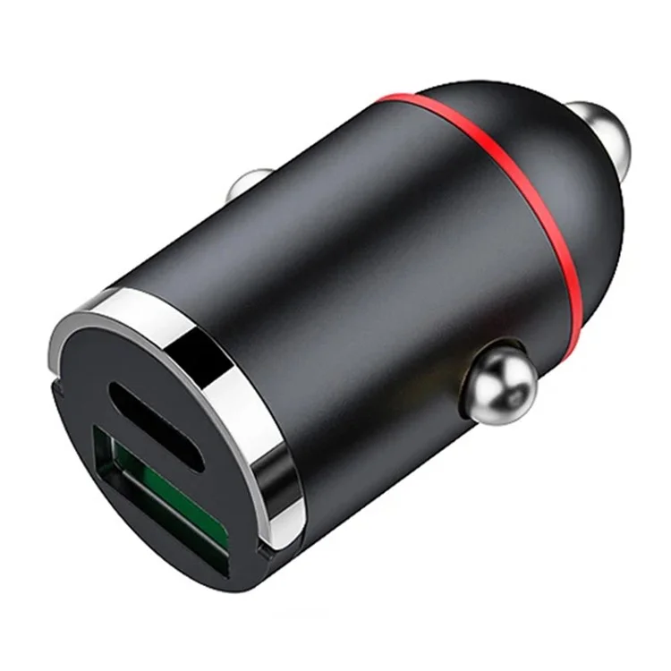 USB+Type-C Dual Port Car Charger 100W Fast Charging Mini Charging Adapter with Handle