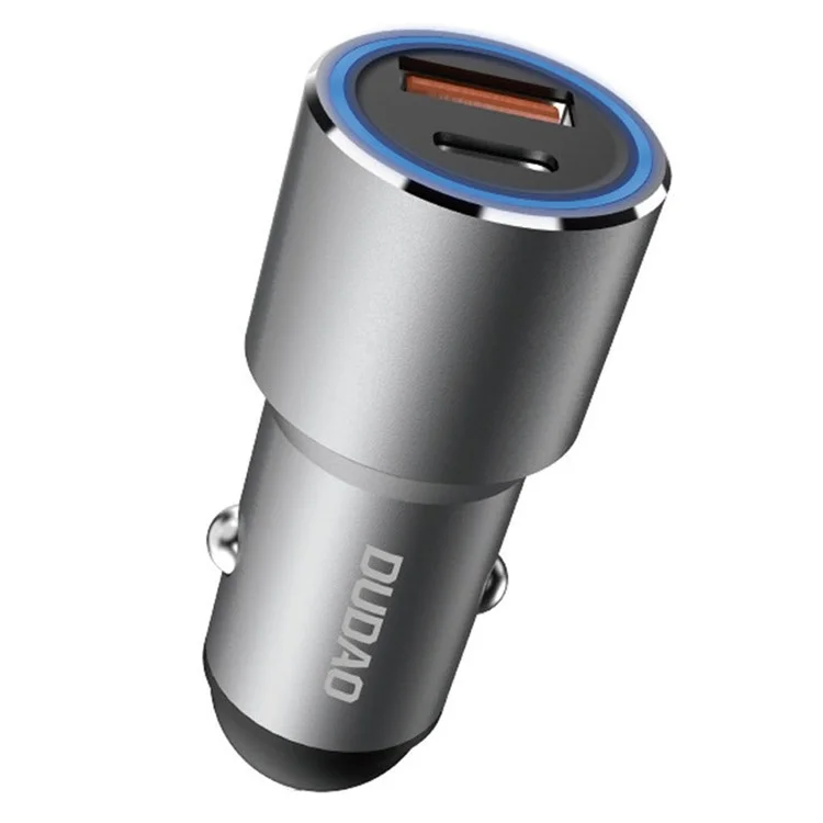 DUDAO R4PQ PD 22.5W Type-C + USB Fast Charging Adapter Aluminum Alloy Car Charger