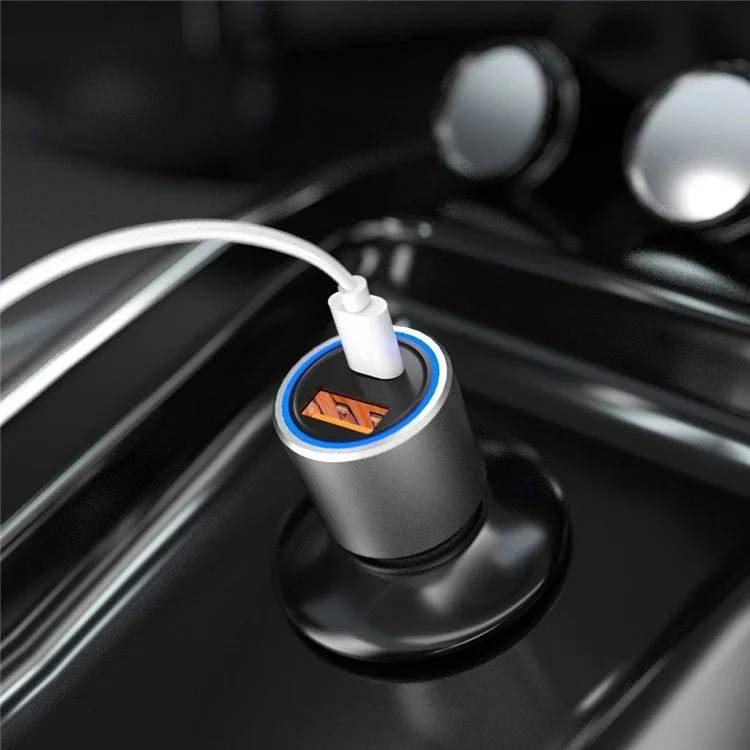 DUDAO R4PQ PD 22.5W Type-C + USB Fast Charging Adapter Aluminum Alloy Car Charger