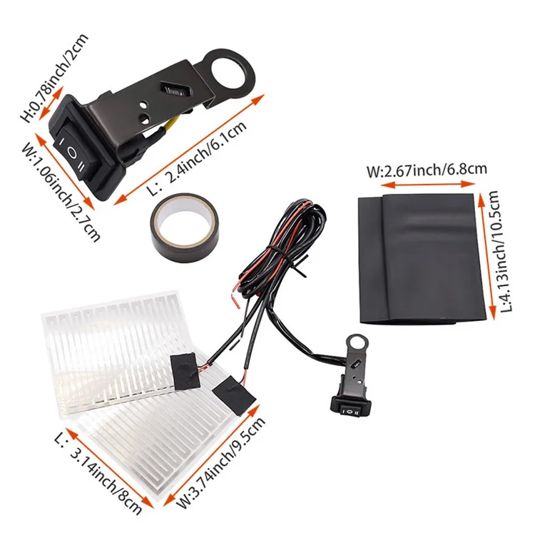 WUPP CS-043A1 Manopole Riscaldate Elettriche per Motocicletta 12V, Supporto Regolazione Temperatura