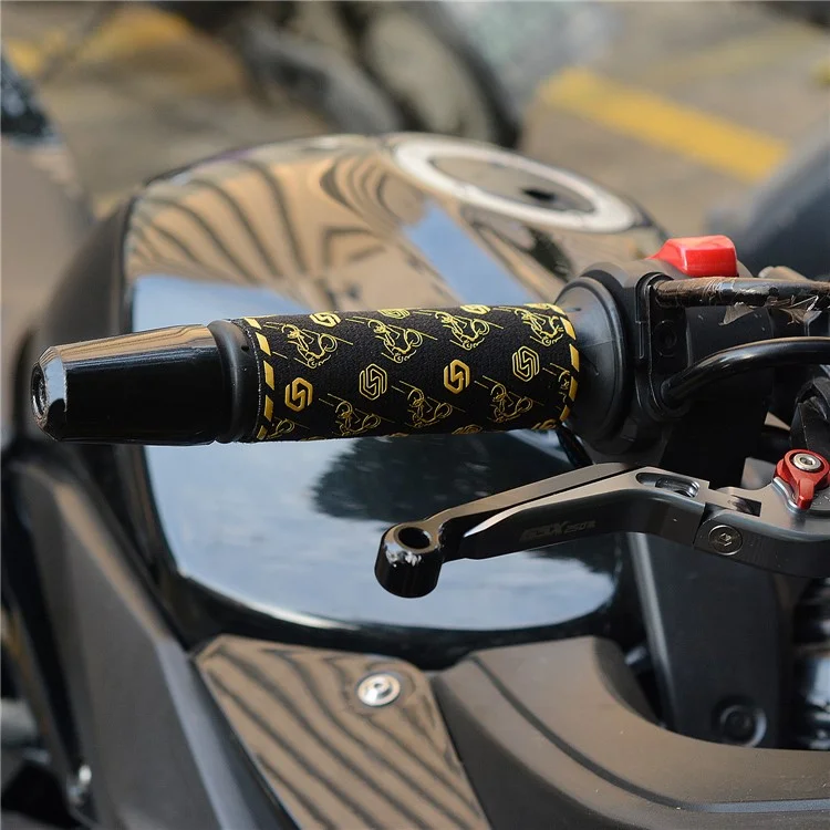 WUPP CSZH-974K1 Motorcycle Heated Grips with Memory Function Pattern Design Electric Handle Sleeve Support 6 Temperature Adjustment