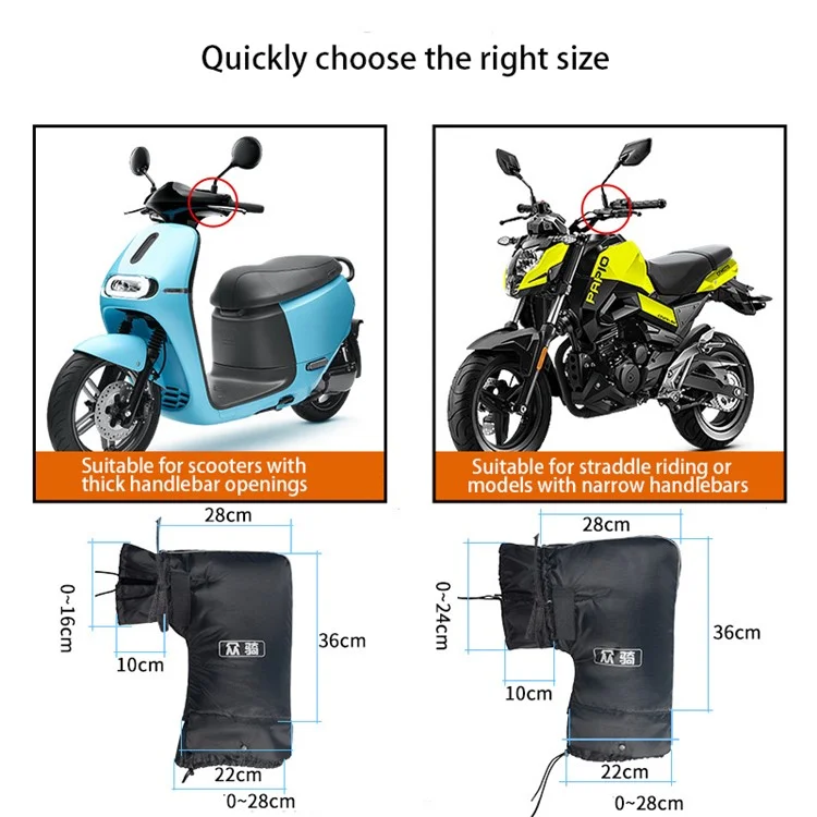 WUPP CS-1780A1 1 Paar ATV-Handschuhe wasserdicht Winterhandschuhe Schneemobil-Handmuffen, Großer Einstieg
