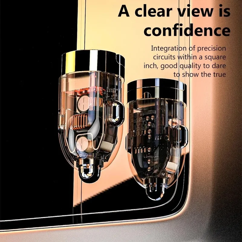 G20TJ 120W Type-C+USB Fast Charging Adapter Zinc Alloy+PC Car Charger with Cable - Transparent Gold