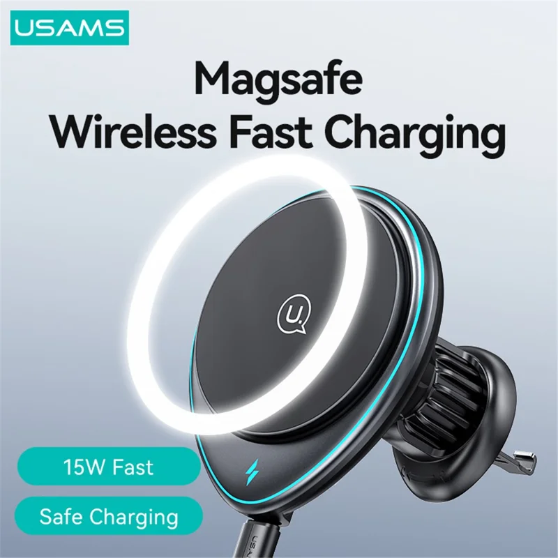 USAMS US-CD222 JC Series Car Magnetic Wireless Charger Air Vent Phone Charging Bracket