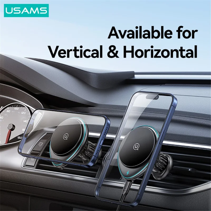 USAMS US-CD222 JC Series Car Magnetic Wireless Charger Air Vent Phone Charging Bracket