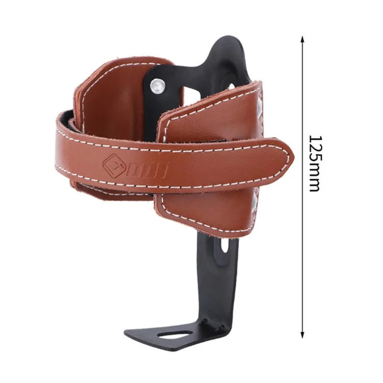 ODI Bike Mount Genuine Cow Leather Water Bottle Holder Cycling Kettle Holder, with Converter - Black