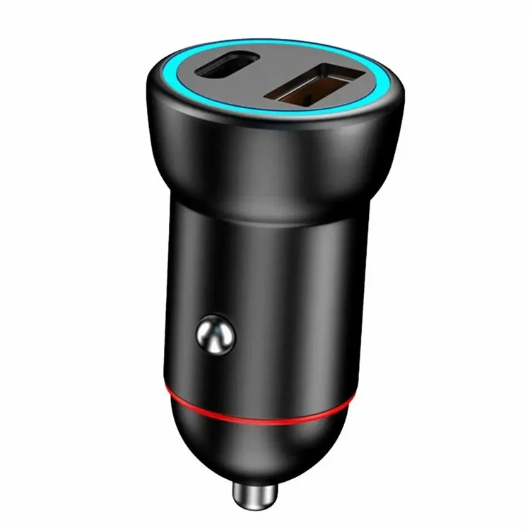 P3 100W Fast Charging Type-C+USB Car Charger with 3-in-1 Cable for Apple / Huawei / Xiaomi