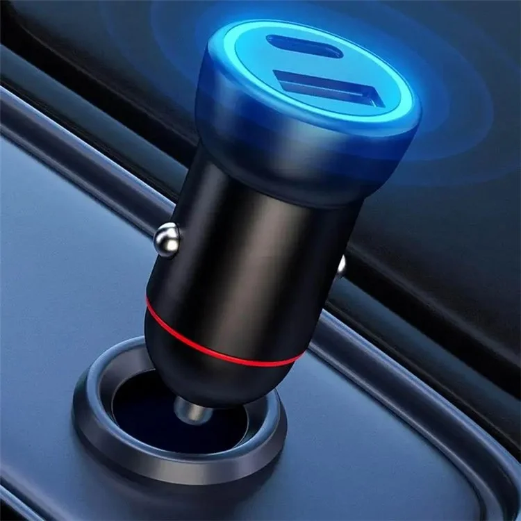 P3 100 Вт быстрая зарядка Type-C + USB автомобильное зарядное устройство с 3-в-1 кабелем для Apple / Huawei / Xiaomi