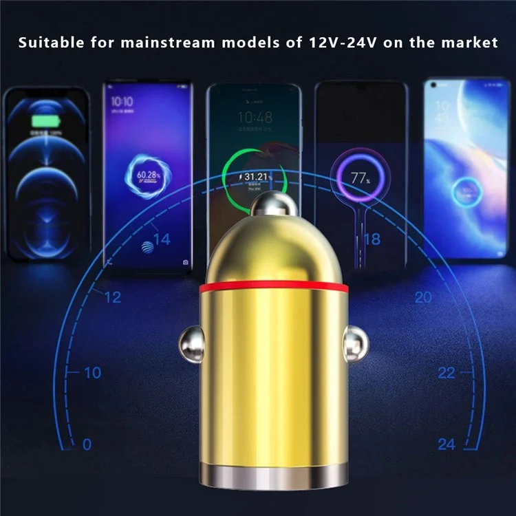 G30J Tipo-C+USB Dual Port 133W High Power Hidden Pull Ring Car Charger
