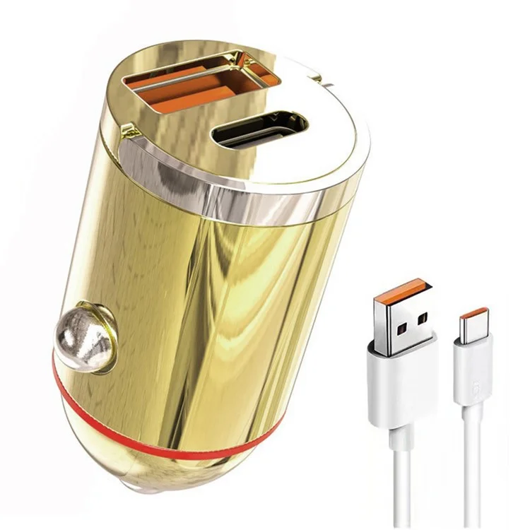 Adaptador de carga de alto poder G30J 133W Tipo-C+USB Cargador de coche con cable USB a Tipo-C de 6A