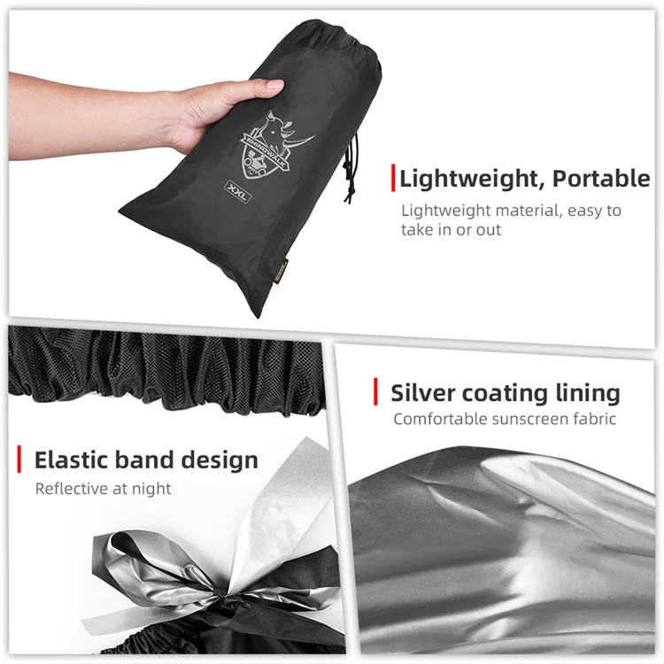 RHINOWALK F1003 XXL Size Motorcycle Anti-sun Waterproof Cover Outdoor Motorbike Foldable Polyester Cover