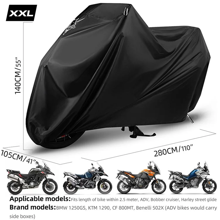 RHINOWALK F1003 XXL Size Motorcycle Anti-sun Waterproof Cover Outdoor Motorbike Foldable Polyester Cover