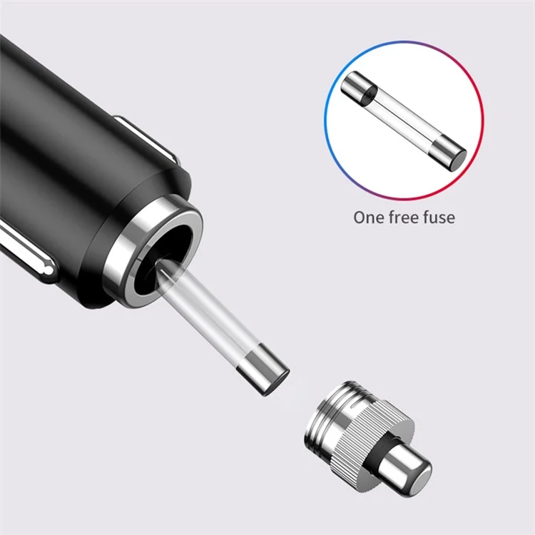 C06Q Type-C+Dual USB Cigarette Lighter PD 18W / QC3.0 Fast Charging Car Charger