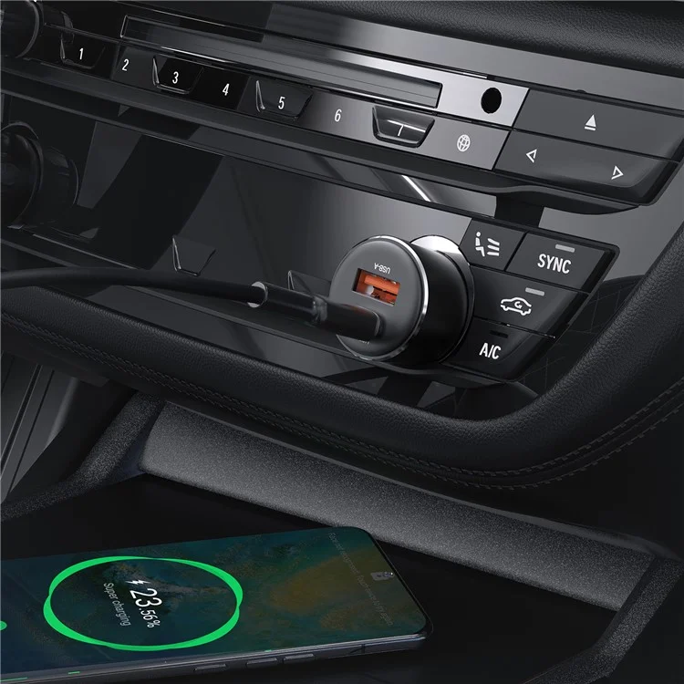 ACEFAST B12 60W USB-A+Type-C Auto-Ladegerät Zigarettenanzünder Handy-Schnellladegerät
