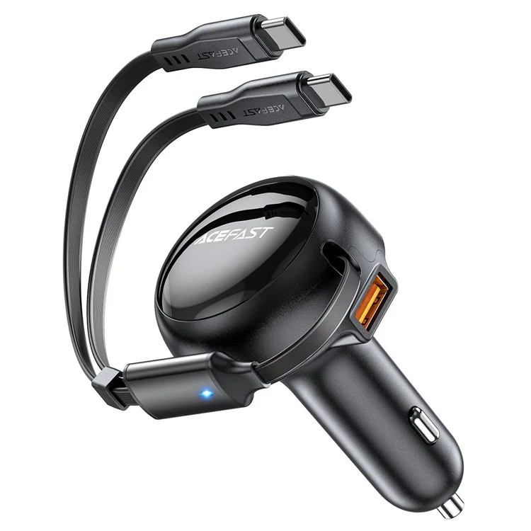 ACEFAST B13 53W USB Car Charger Adapter com 2 Cabos de Carregamento Retráteis Tipo-C