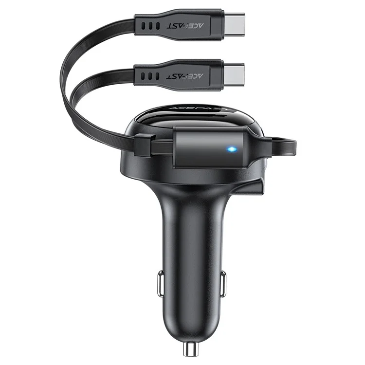 ACEFAST B13 53W USB Car Charger Adapter com 2 Cabos de Carregamento Retráteis Tipo-C