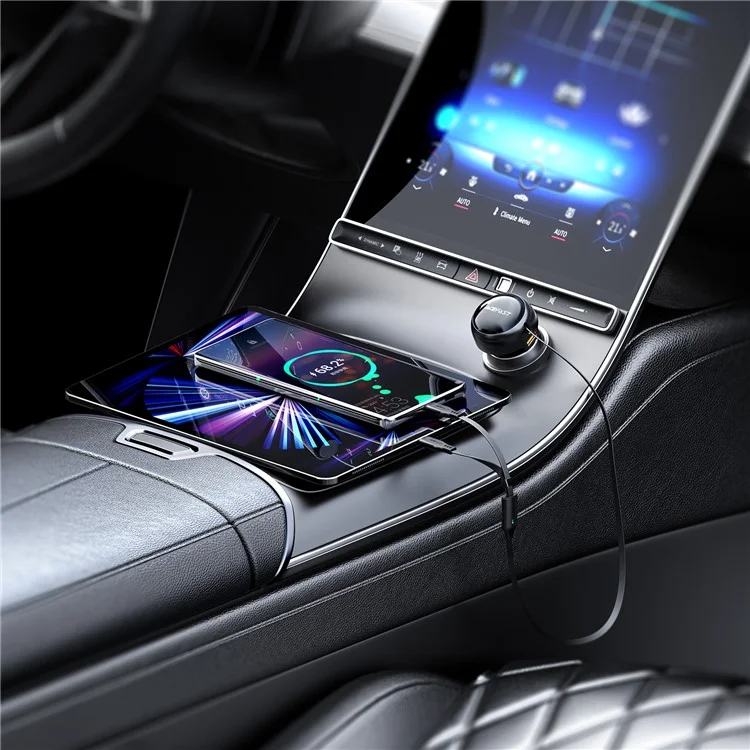 ACEFAST B13 53W USB Car Charger Adapter com 2 Cabos de Carregamento Retráteis Tipo-C