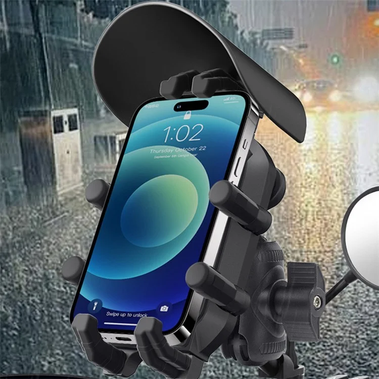 WUPP CS-1988A2 Suporte de Celular para Espelho Retrovisor Ajustável para Motocicleta e Bicicleta, Cabeça de Esfera em Liga de Alumínio
