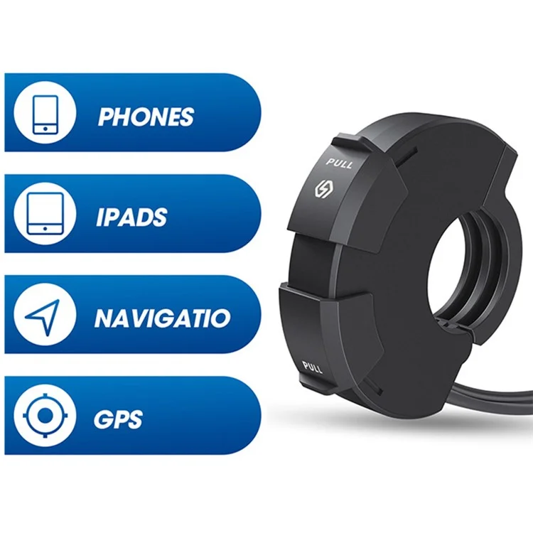 WUPP CS-1944C1 / B1 Caricabatterie USB+Type-C per Motociclette Adattatore di Ricarica per Telefono Cellulare con Coperchio Impermeabile