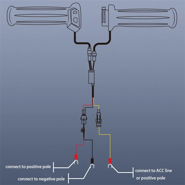 WUPP CSZH-1970A1 Motorcycle Electric Heated Grips 2.5mm + Three-Wire ACC Version