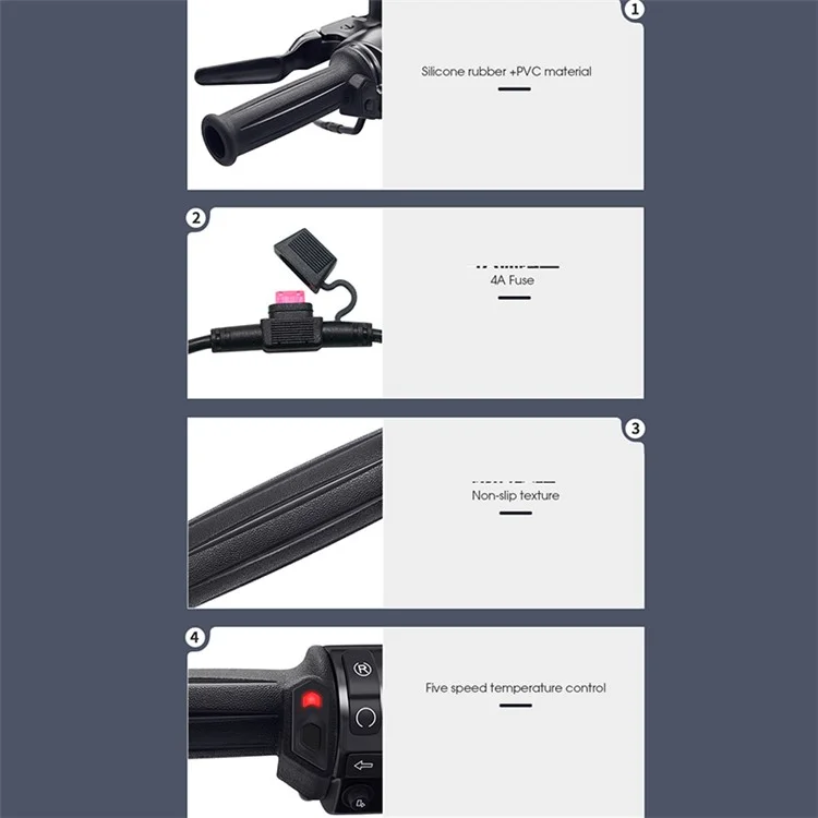 WUPP CSZH-1970A1 Motorcycle Electric Heated Grips 2.5mm + Three-Wire ACC Version