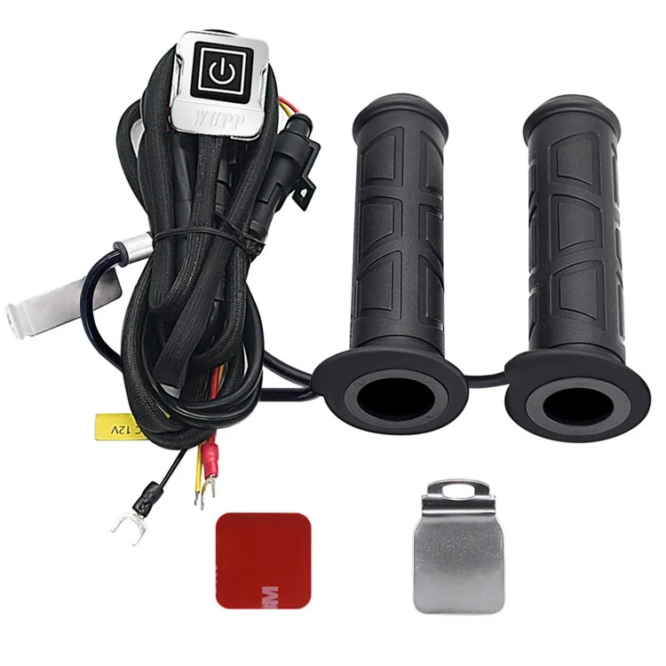 WUPP CSZH-1838B1 1 Pair 12V Heated Handle Grips Motorbike Scooter Hot Grips with 1.5m ACC Cable