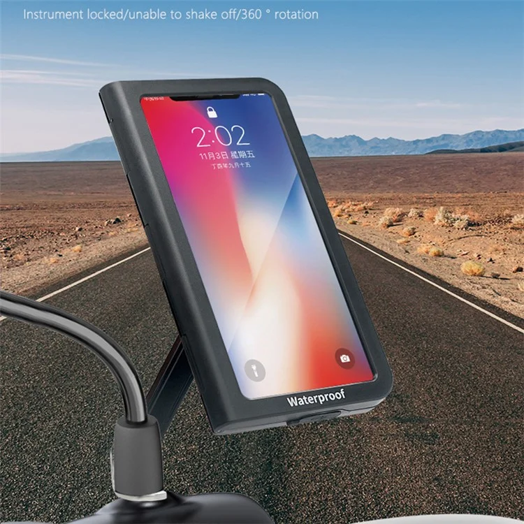 WUPP CS-1937A1 Support de Téléphone pour Rétroviseur de Moto Étanche pour Vélos Électriques