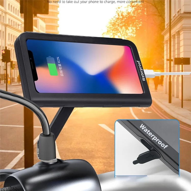 WUPP CS-1937A1 Support de Téléphone pour Rétroviseur de Moto Étanche pour Vélos Électriques