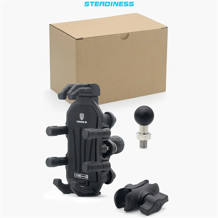 WUPP ZH-1990A1 Motorcycle Electric Bike Phone Mount Cell Phone Bracket + M8 Ball Head Set