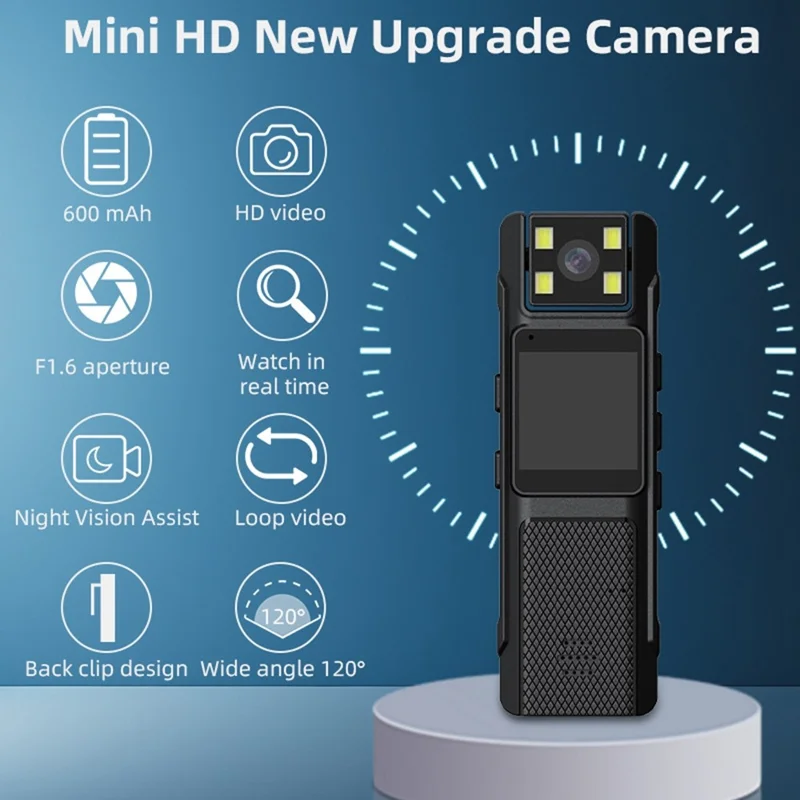 CD06 1.3-дюймовая IPS 1080P экшн-камера с экраном, видеорегистратор, широкоугольный объектив 130°, инфракрасное ночное видение для велосипеда