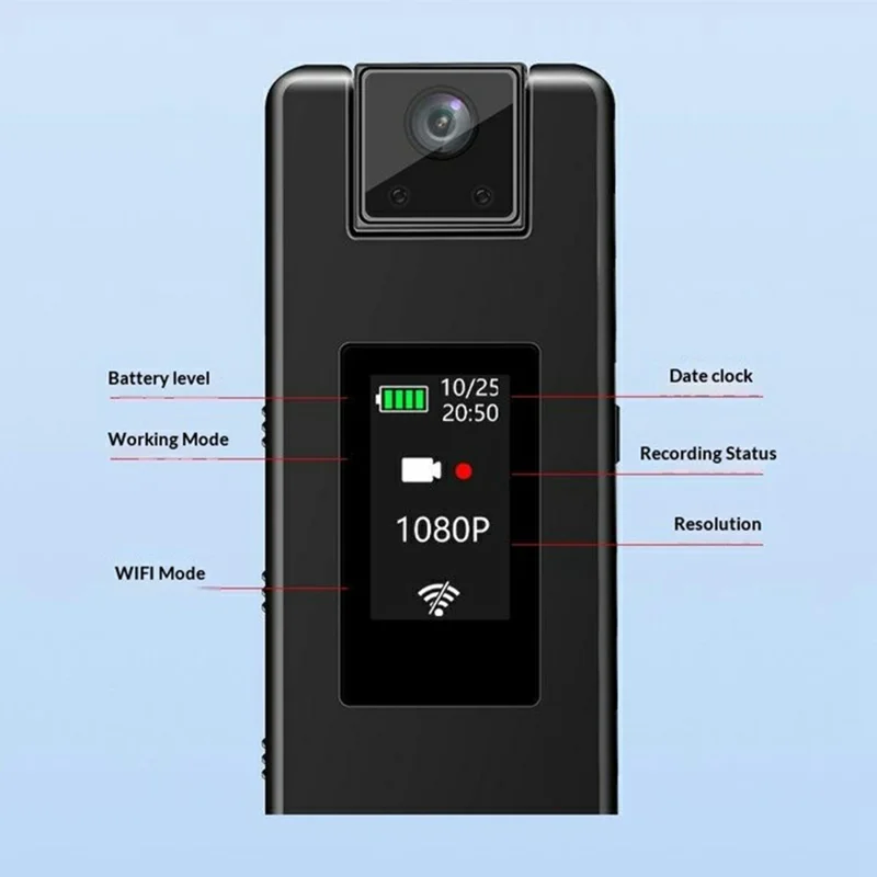 K66 1080P HD Fernkamera mit IR-Nachtsicht, drehbare Minikamera mit Ton-Aufzeichnung, 180° schwenkbar