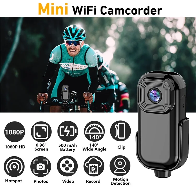 L11 0,96" 1080P Mini Kamera Action Cam Sport DV Video-Aufnahme Taschenformat Kamera - Schwarz
