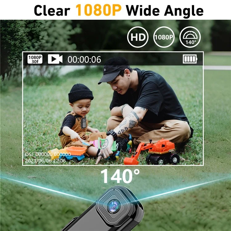 L11 0,96" 1080P Mini Kamera Action Cam Sport DV Video-Aufnahme Taschenformat Kamera - Schwarz