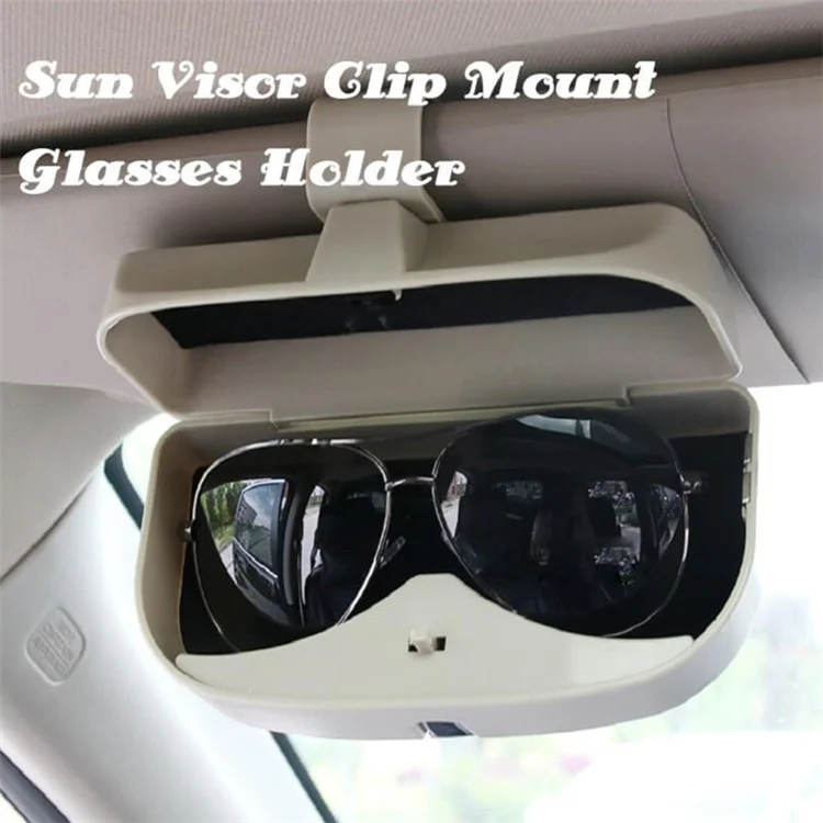 R-5930 Car Sun Visor Clip Mount Sunglasses Holder Eyeglasses Organizer Case - Grey