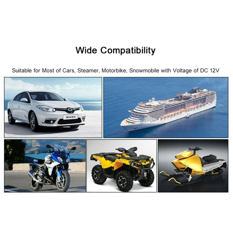 WUPP Motorcycle Handlebar Dual USB Phone Charger Waterproof QC3.0 Adapter Power Supply Socket Voltmeter - Blue