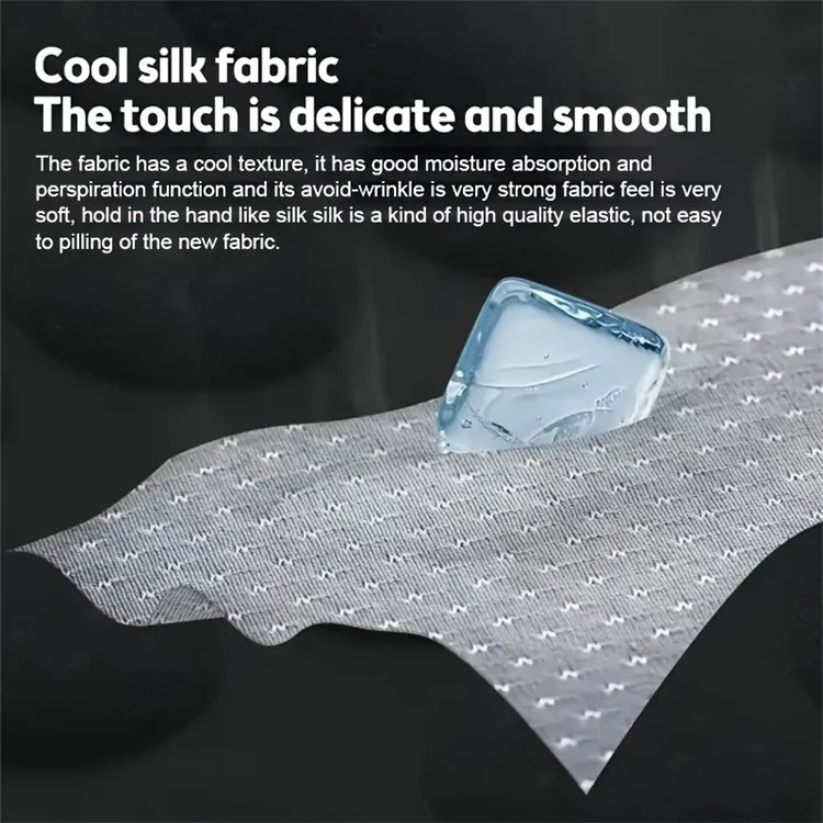Alfombrilla Refrescante de Verano de 3D Masaje Transpirable Seda de Hielo Funda Universal para Asiento Delantero de Coche + Cojín de Respaldo - Gris