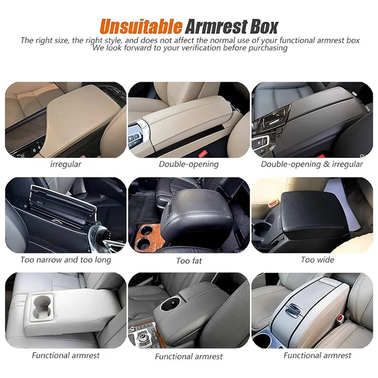 PU Leather Car Armrest Box Cover Pad Auto Center Armrest Box Protective Mat - Pink