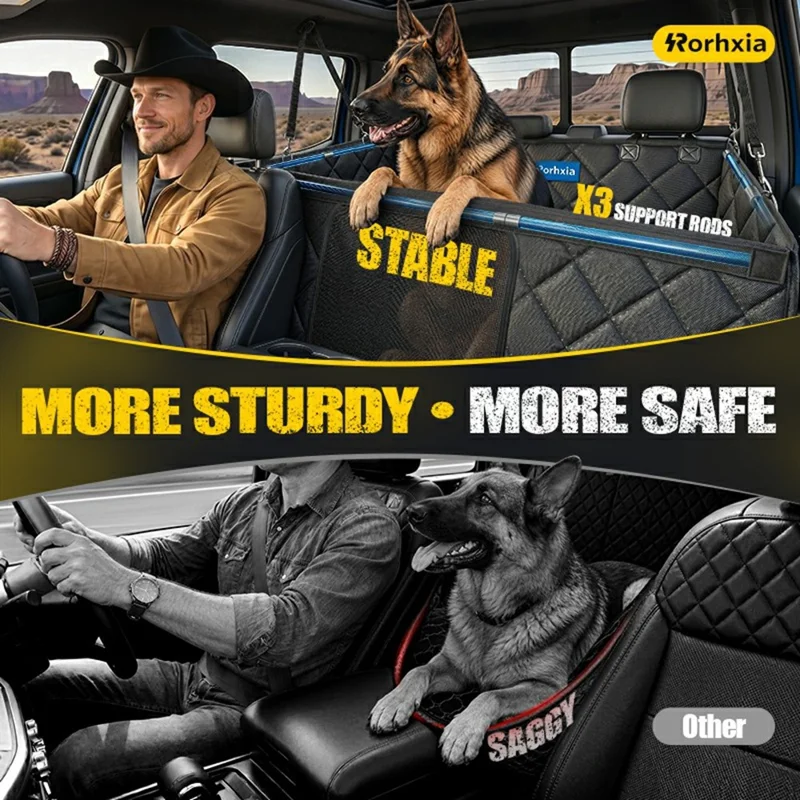 RORHXIA Size XL Car Rear Seat Cover Dog Hammock Waterproof Rear Seat Protector for SUV Truck