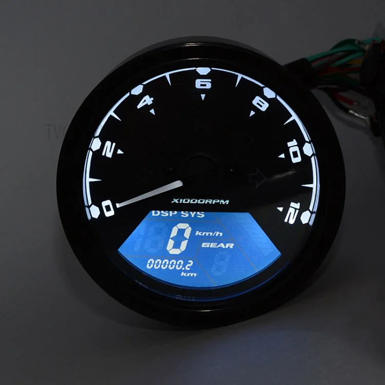 WUPP CS-363A1 Motorcycle Panel Speedometer Night Vision Dial Odometer LED Multi-function Digital Indicator Tachometer Fuel Meter