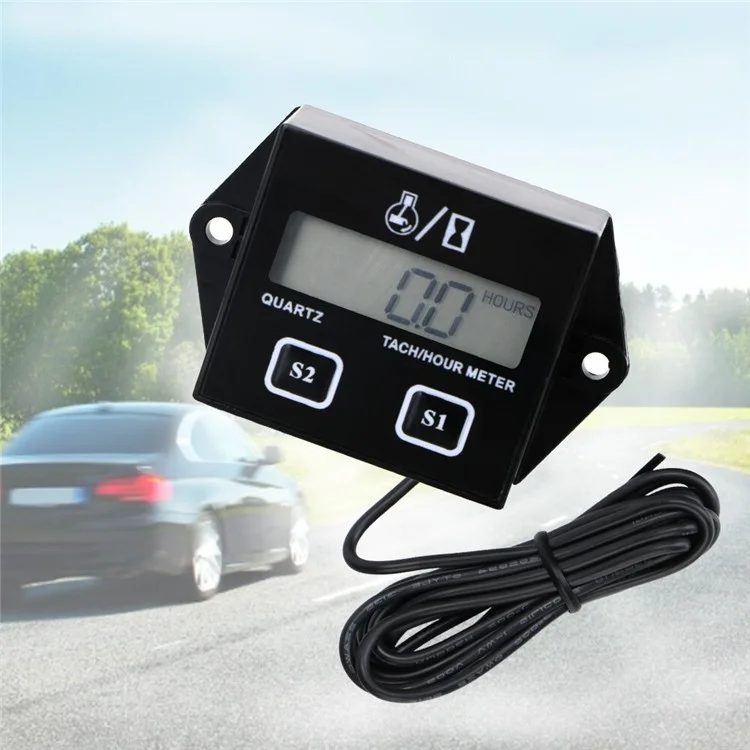 Motocyclette Inductive Digital LCD Display Tach Compteur Horaire Jauge Tachymètre moteur