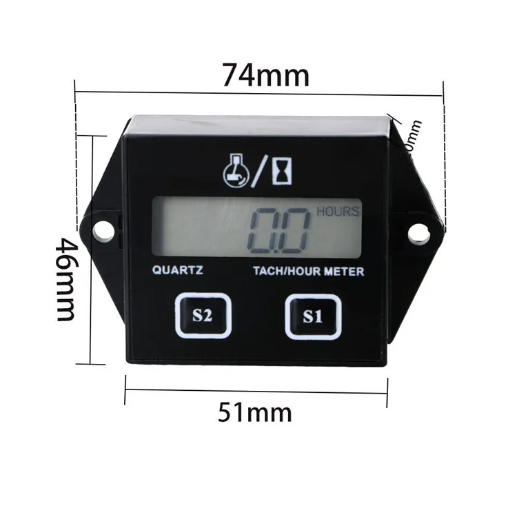 Motocicleta Inductiva Digital LCD Pantalla Tacón de Tiempo de Tacón Tacómetro de Motor Del Medidor