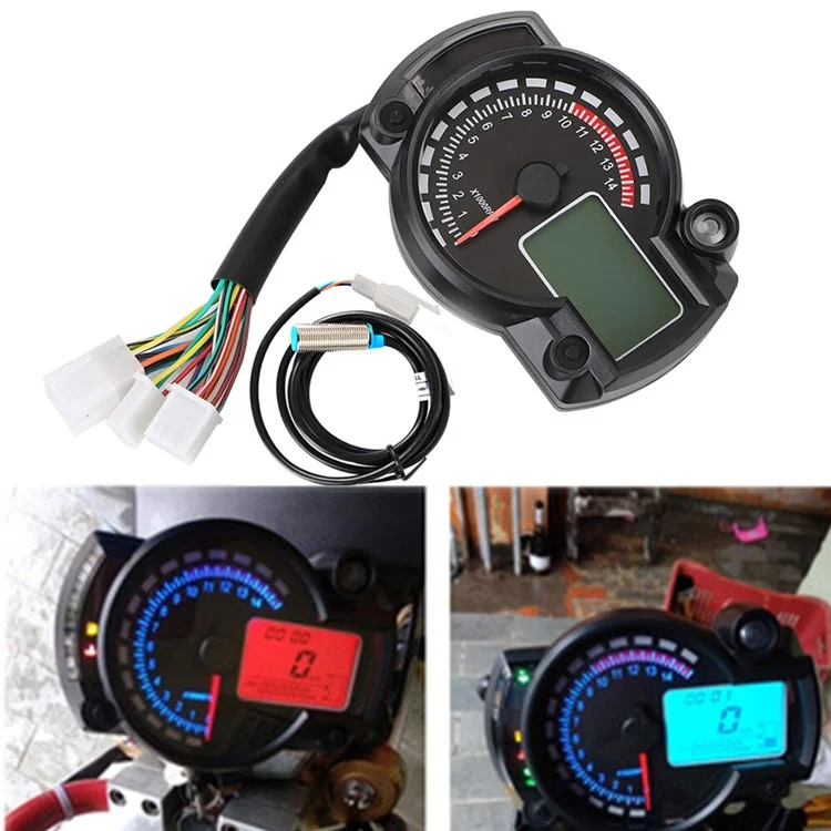 Motorcycle Modification Speedometer Motorbike Backlight LCD Display Digital Odometer Gauge