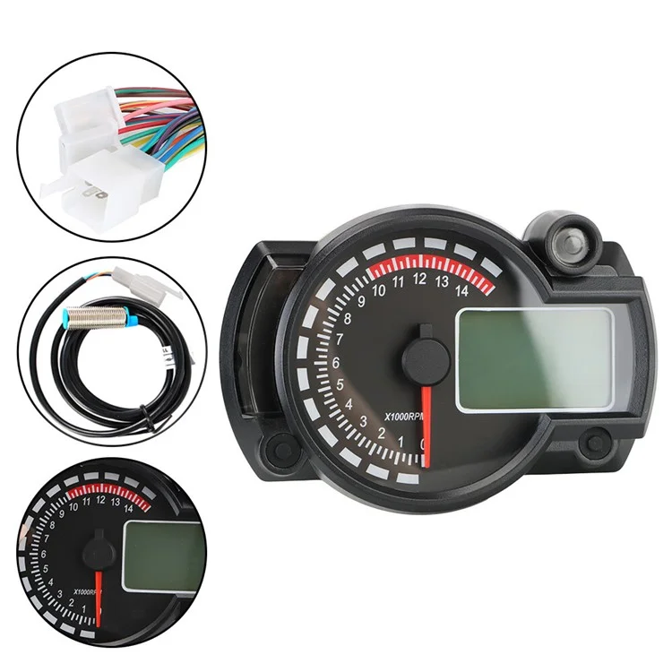 Motorrad-Modifikation Tachometer Motorrad Hintergrundbeleuchtung LCD-Anzeige Digitaler Kilometermesser