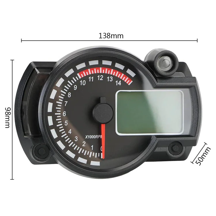 Motorcycle Modification Speedometer Motorbike Backlight LCD Display Digital Odometer Gauge