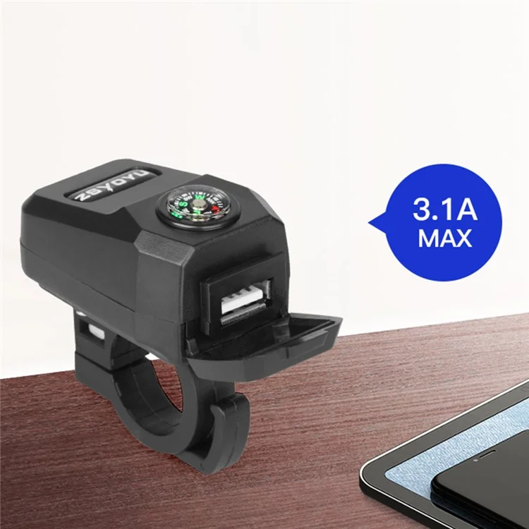 ZSYOYU ECAC Waterproof Electric Bicycle Phone Charger Dust-proof Fast Charging USB Charger for E-Bike Motorcycle