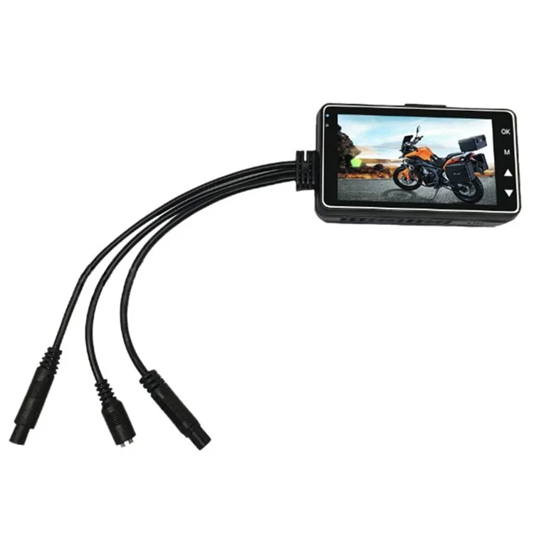 MT-80 Motorcycle Camera 720P Front and Rear Data Recorder 3 Inch LCD Screen Motorbike Concealed Recorder Built-in 200mAh Battery