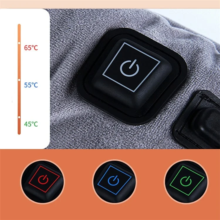 Cuscino riscaldato per auto in velluto 45 x 45 x 8 cm - Cuscino per sedile auto Copri sedia Tappetino con riscaldamento USB - Grigio